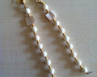 Earrings made of bone and ivory.