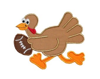 Turkey Football Player Applique Machine Embroidery Digital Design Thanksgiving Sports