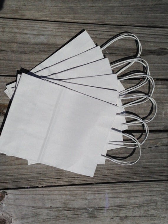 50 Pack White Kraft Gift Bags