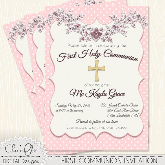 Items similar to FIRST COMMUNION INVITE - First Holy Communion ...