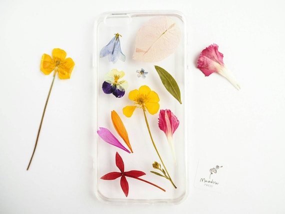 iPhone 6/6s case, real pressed flower phone case, resin floral bumper case