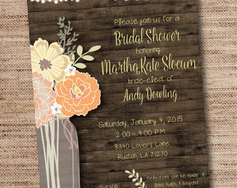 Country Chic Bridal Shower Invitation