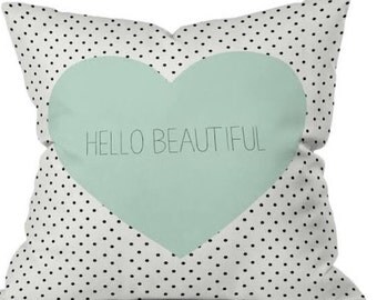 Hello Beautiful Down Feather Pillow