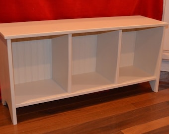 Cubby Sitting and Entryway Storage Bench with Wainscoting -- Custom Colors and Sizes Available