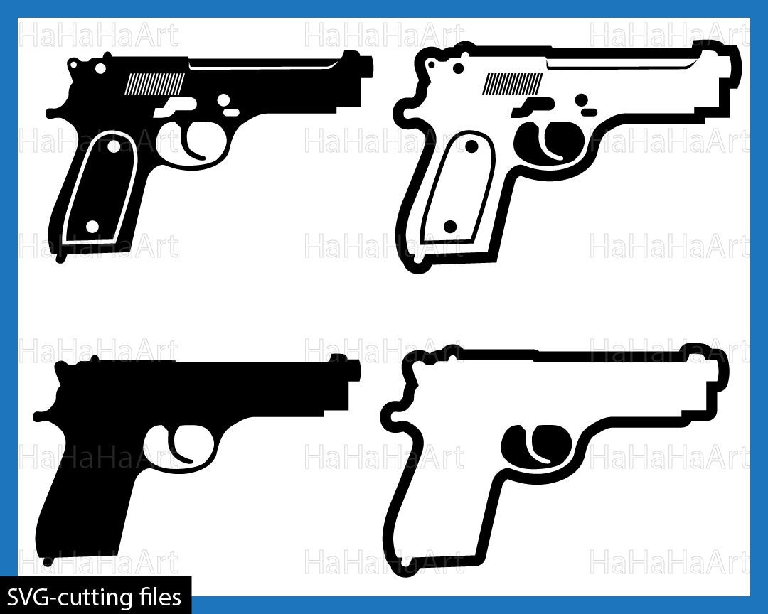 Police Guns Monogram Cutting Files Svg Png Jpg Eps Dxf