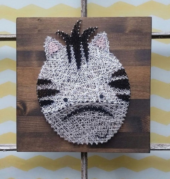 Zebra Nursery Art String Art Zebra Animal Theme by NailedItDesign