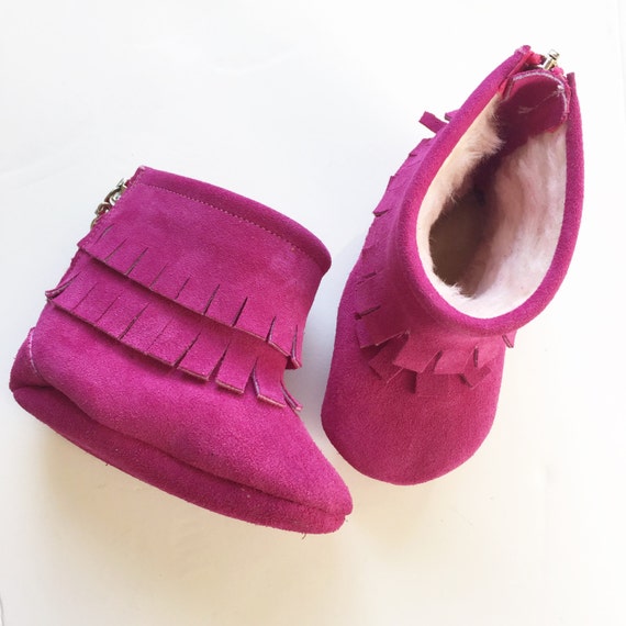 Purple FurLined Boots for Baby Girl Kids by itsallaboutbabystore