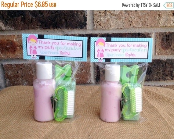 ON SALE 8 Printed Personalized Spa Salon Bag Toppers Birthday Favor ...