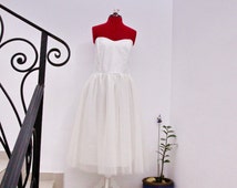 Agnes bridal dream 11358 sample wedding dress tea length tulle size 12 main image 1