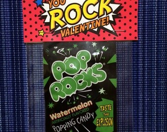 Pop Rocks Bag Topper - Instant Download - Valentine's Day Digital Printable - Valentine Bag Topper - Kids Valentine - Pop Rocks Valentine
