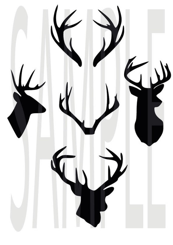 Download Deer antler monogram clipart, deer head silhouette vector ...