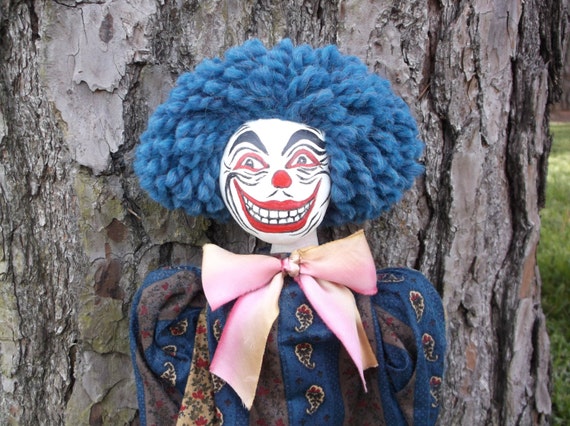 Clown Mask with Blue Hair - wide 1