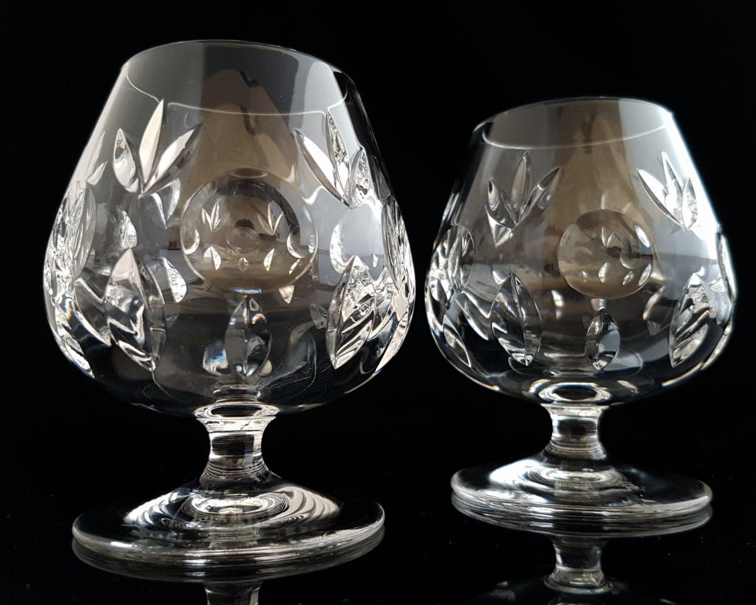 Crystal Cognac Glasses Vintage Brandy Balloon Snifters Set
