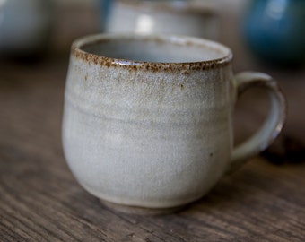 White Pottery Espresso Cup, Pottery White Espresso Gift, Father's Day Gift Idea, Small Coffee Cup, Gift for Dad, Coffee lovers Gift Idea
