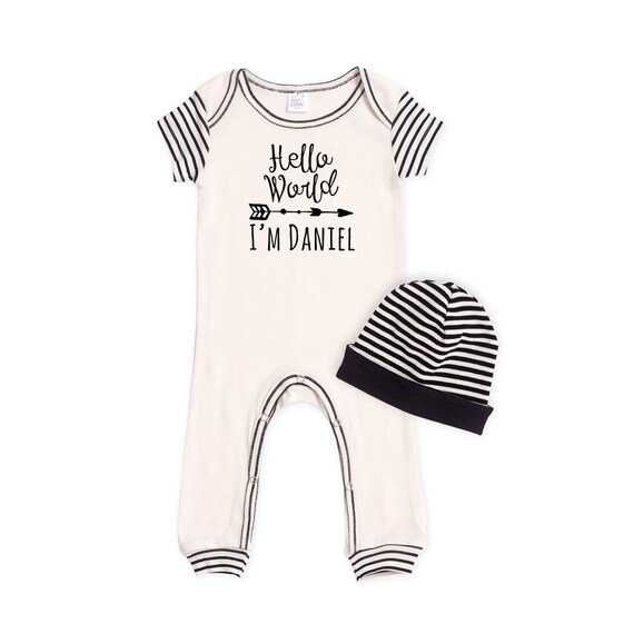 Personalized Newborn Take Home Outfit Newborn Boy by TesaBabe