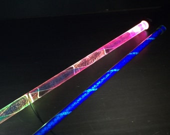 FLASH SALE!! Levitation Wand Bundle - "Crystalline Entity" 7-mode LED Wand & "Warp Coil" Practice Wand (Highly Reflective) HoopY FrooD lot
