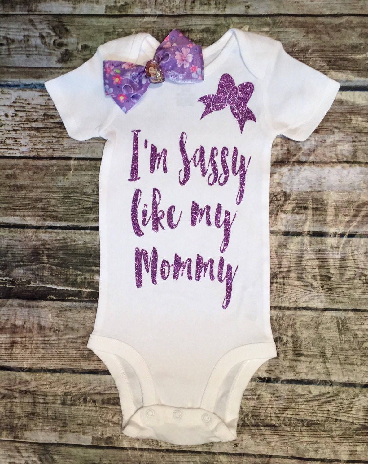 Baby Girl Onesie Im Sassy Like My Mommy onesie by BellaPiccoli