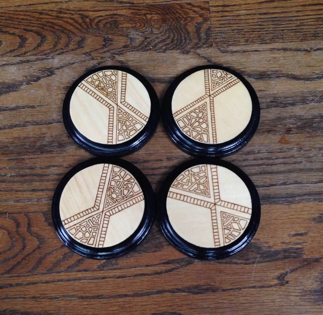 DISC GOLF MINI Marker Original design on wood. Hand painted