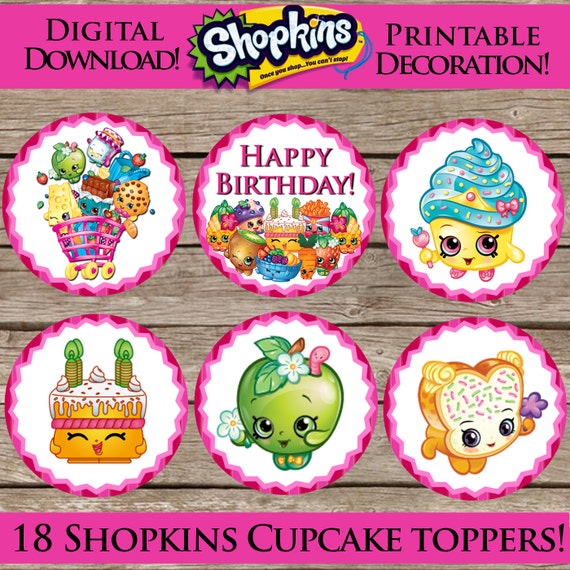 Shopkins Cupcake Toppers Free Printable