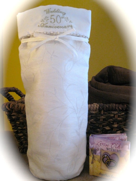 50th Wedding Anniversary Wine/Champagne Gift Bag with Mini Book of Love Quotes