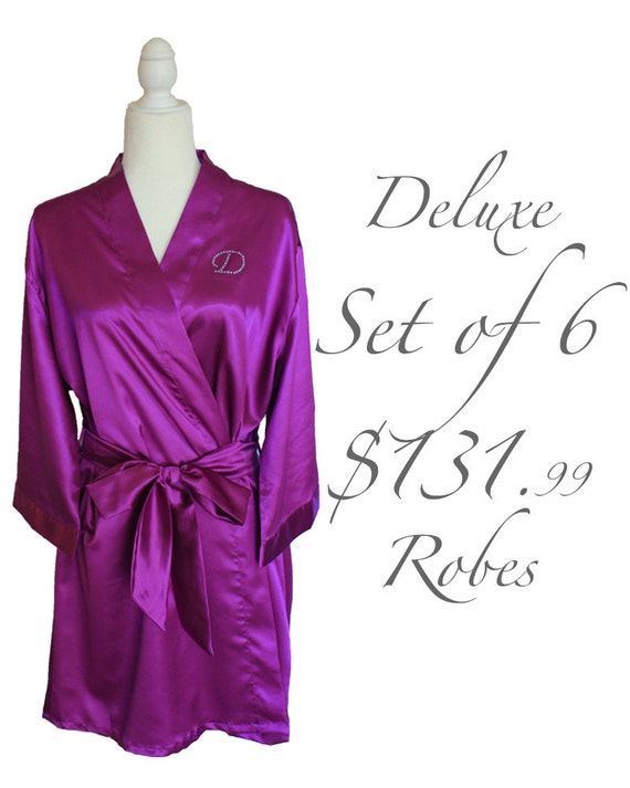 Items similar to SALE SET OF 6 Purple Robes Purple Satin Robes