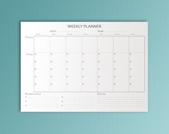Weekly Planner Pages Black And White Printable Desk Pad Weekly Agenda Weekly To Do Monday Start Inserts Week Organizer A4 Instant Download