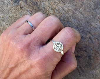 Sterling silver bullet ring, bullet jewelry, bullet ring, NRA jewelry,silver ring, hunting jewelry,USA jewelry, gold bullet ring