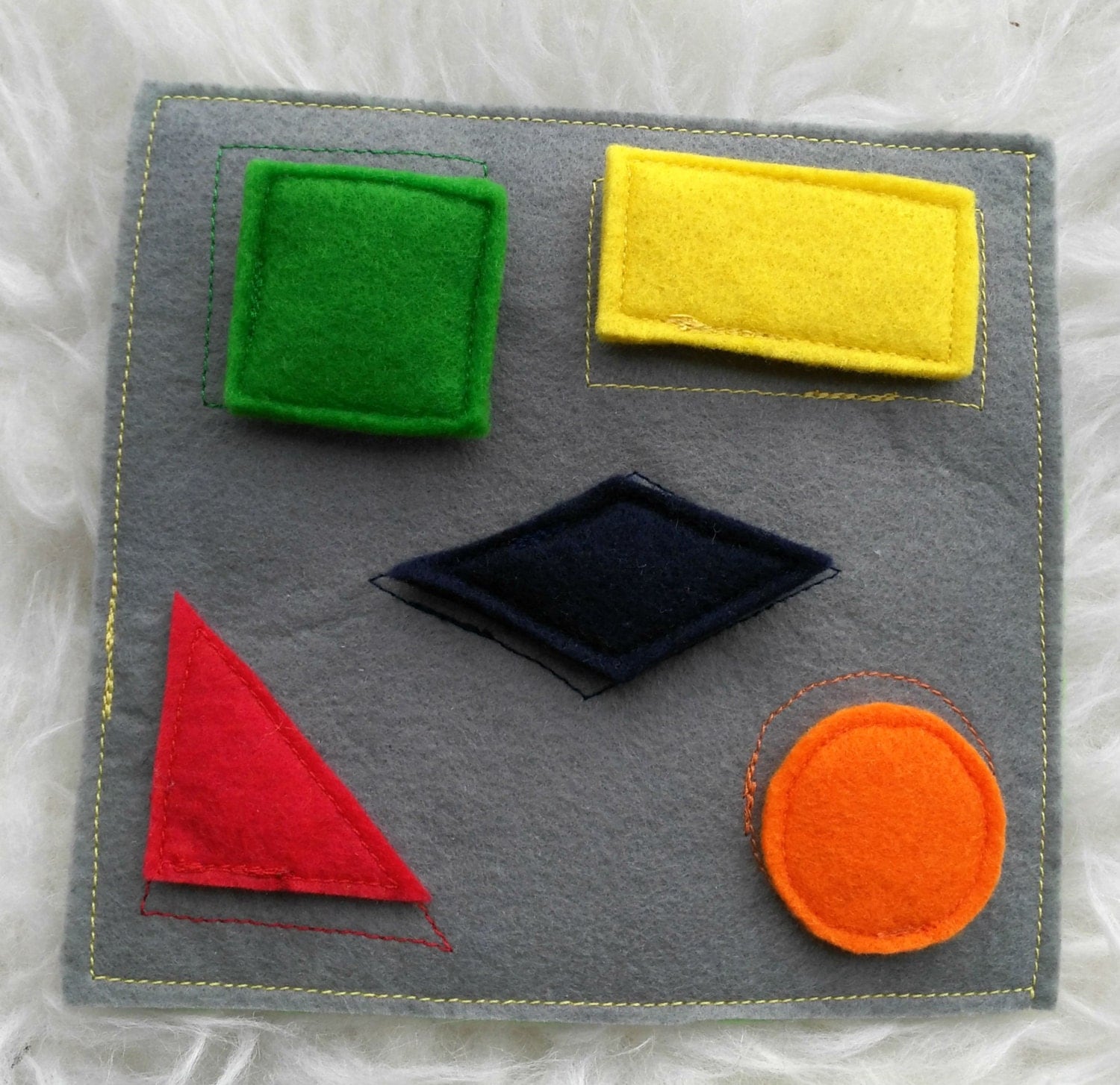 Shapes and colors with velcro Quiet book pages by TipiTownTeepees