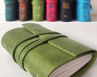 Personalized leather journal, leather notebook, leatherbound journal, travel notebook, birthday gift, mother's day gift,travel gift, A6