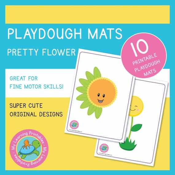 Playdough Mat Pretty Flowers