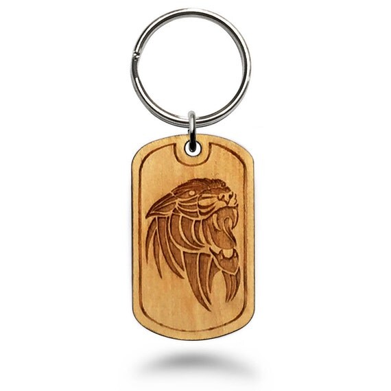 Handmade Wood Key Chain Laser Engraved Wood Key Chain