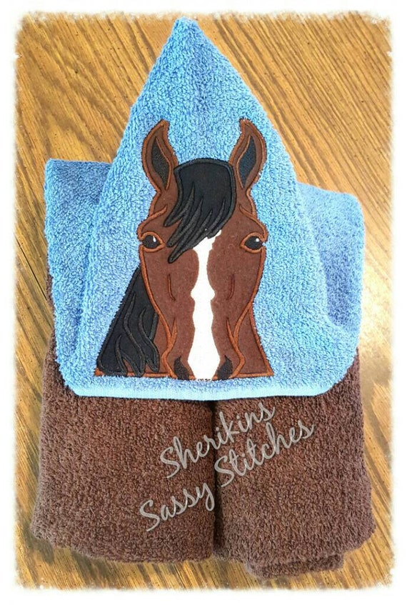 Items similar to Horse hooded towel, horse beach towel, horse swimming
