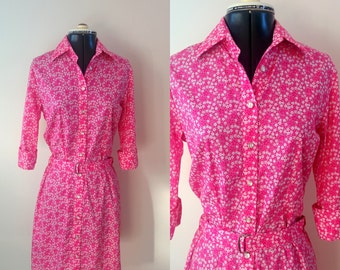 SALE Vintage floral shirtdress / Vintage Shirtdress / Sundress / Summer dress / daisy dress