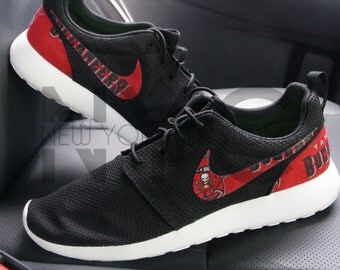Tampa Bay Buccaneers Nike Roshe Run Black Custom Men Women & Kids