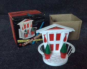 Vintage Dream House salt, pepper and napkin holder