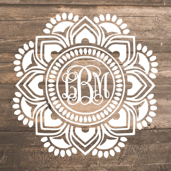 Mandala Monogram Decal Mandala Decal iPhone Decal Laptop