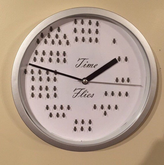 Time Flies Wall Clock / fly clock / funny by SmoothAsClockwork