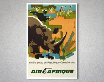 Air Afrique Vintage Travel Poster - Poster Print, Sticker or Canvas Print
