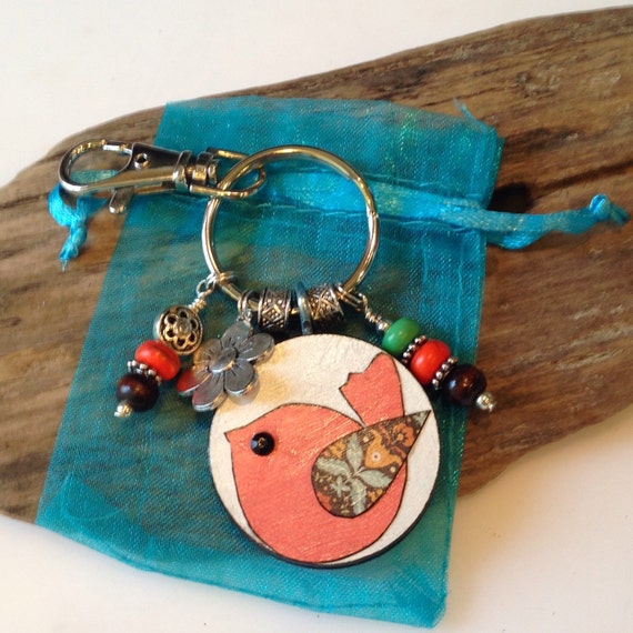 Keychain Cute Bird Keychain Boho Bird Handmade keychain