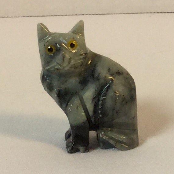 Soapstone Miniature CAT by AMERICANANDES on Etsy