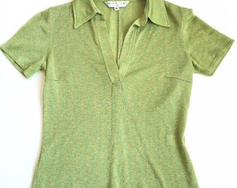 75% OFF EVERYTHING True 90s Club Kid Lime Green Sheer Sparkle Top