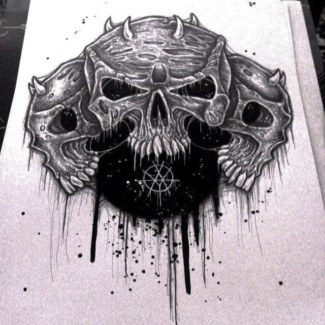 Triple Skulloriginal drawing