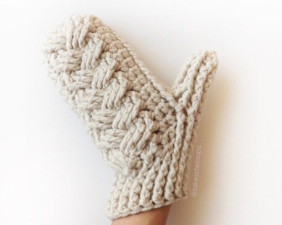 Crochet Pattern Holden Cable Mittens by Lakeside Loops
