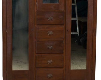 Vintage Mahogany American Chifferobe Chifforobe Wardrobe Armoire