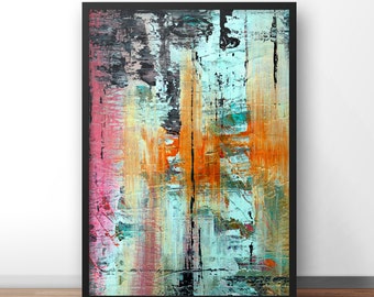 Abstract painting, Printable Abstract Art, Digital Downloads, Aqua colours, modern wall art, hand painted acrylic print, sea, marine colours