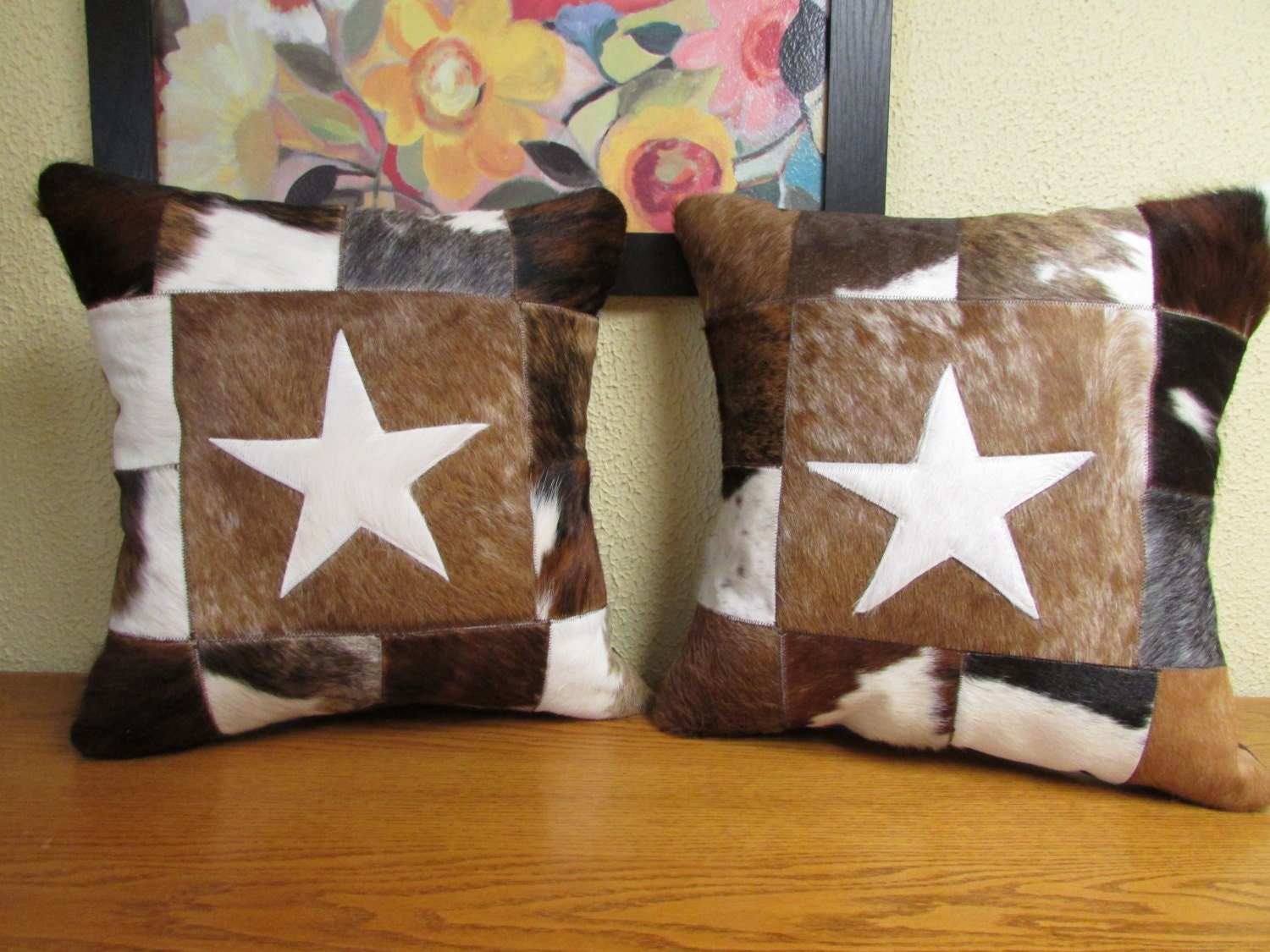 cheap cowhide pillows