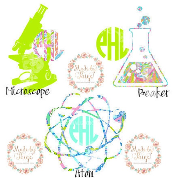 Lilly Pulitzer Inspired Science Monogram Decal