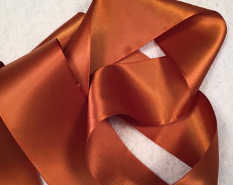 Copper Satin Ribbon/Copper Ribbon/Wedding Dress Sash/Brown Bridal Belt/Copper Wedding Belt/Brown Satin Ribbon/Brown Ribbon