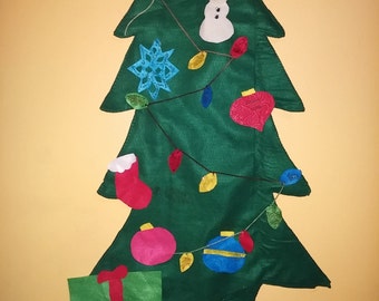 SALE Felt Christmas tree Decoratable kids puzzle. 3 feet tall ready to ship