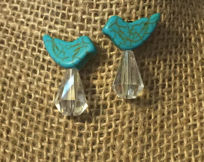 Turquoise bird earrings